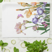 Iris Paars Butterfly roze Floral Theedoek (Gevouwen)