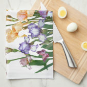 Iris Paars Butterfly roze Floral Theedoek (Quarter Fold)