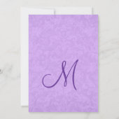 Iris Paars en White Damask Wedding Invitation Kaart (Achterkant)