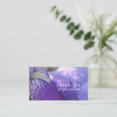 Iris Paars Floral Hartelijk dank Visitekaartje (Staand voorkant)