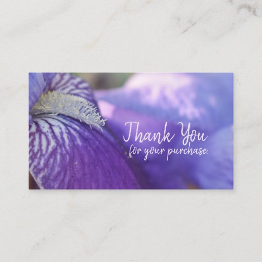 Iris Paars Floral Hartelijk dank Visitekaartje (Voorkant)