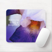 Iris Paars Grateful Heart Quote Muismat (Met muis)