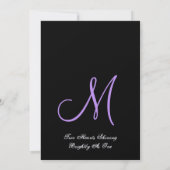 Iris Paars Roos en Black Background Wedding Kaart (Achterkant)