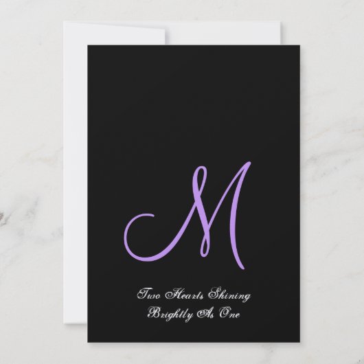 Iris Paars Roos en Black Background Wedding Kaart (Achterkant)