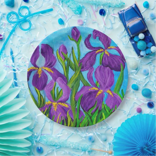 Iris papieren bord (Feest)