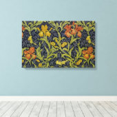 Iris Pattern (door William Morris) Canvas Afdruk (Insitu (Houten vloer))