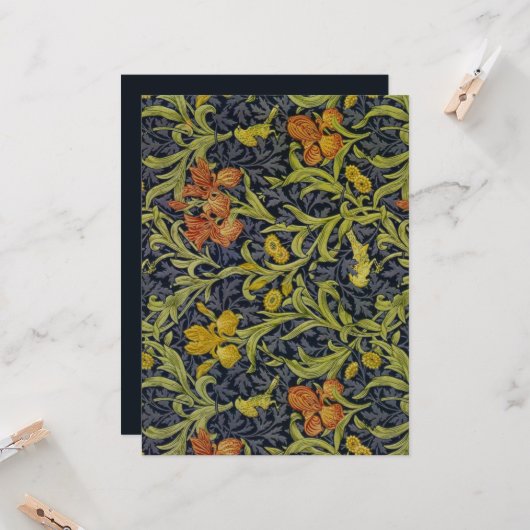 Iris Pattern (door William Morris) Kaart (Voorkant / Achterkant in situ)