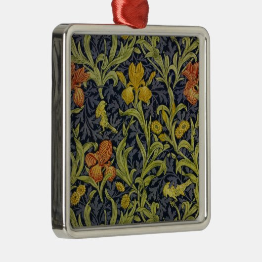 Iris Pattern (door William Morris) Metalen Ornament (Rechts)