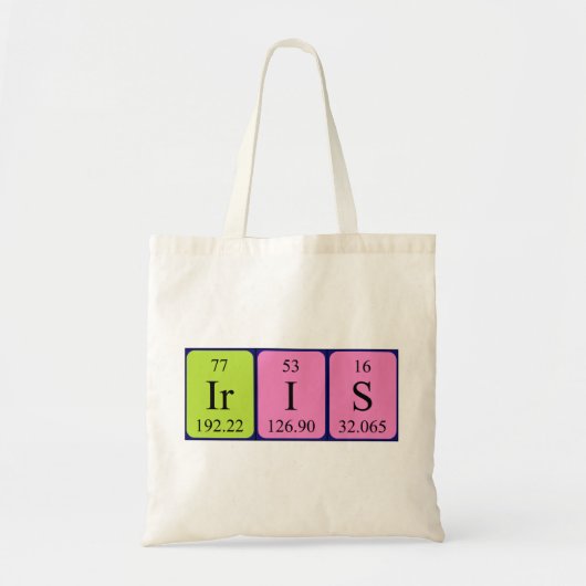 Iris periodieke tabelnaam canvas tas (Voorkant)