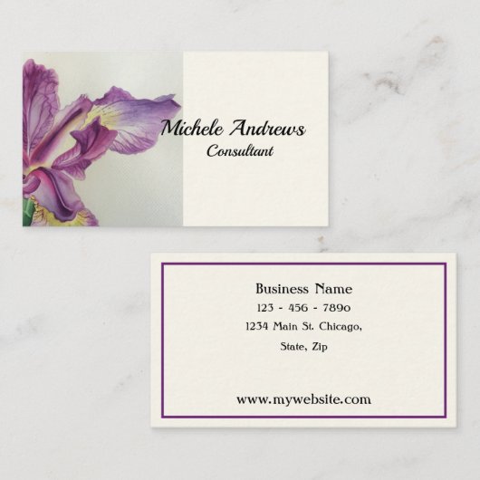 Iris personaliseer Visitekaartjes Lavender (Voorkant / Achterkant)