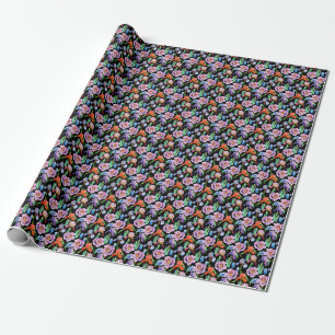 Iris Pioen Waterverf Bloemen Patroon Cadeaupapier