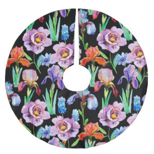 Iris Pioen Waterverf Bloemen Patroon Kerstboom Rok