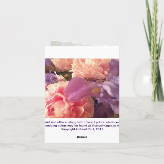 Iris, Pioenen en de Kaart van de Nota Cranesbill (Achterkant)