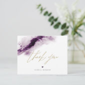 IRIS | Plum Paarse Waterverf Gold Bedankt voor je Kaart (Staand voorkant)