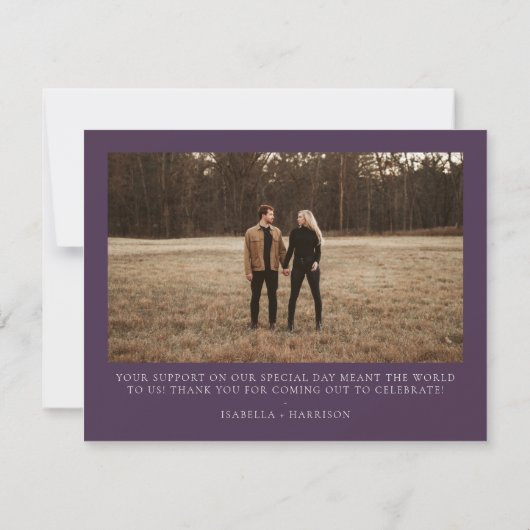 IRIS | Plum Paarse Waterverf Gold Bedankt voor je  Kaart (Achterkant)