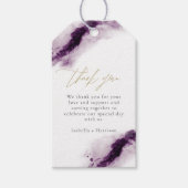 IRIS | Plum Paarse Waterverf Splash Gold Favor Cadeaulabel (Voorkant)