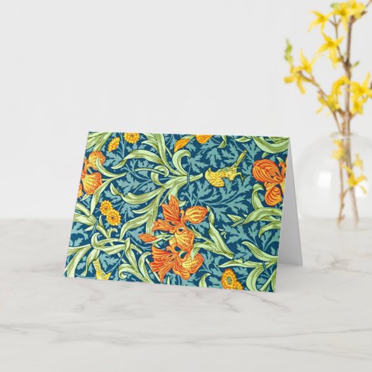 Iris, populair design door William Morris, Kaart (Gele Bloem)