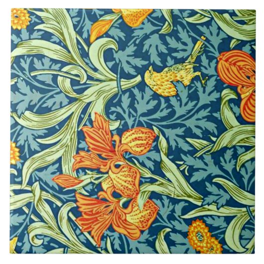 Iris, populair design door William Morris, Tegeltje (Voorkant)