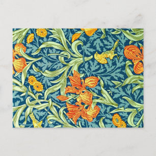 Iris, populair ontwerp van William Morris, Briefkaart