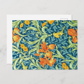 Iris, popular design by William Morris, Briefkaart (Voorkant / Achterkant)