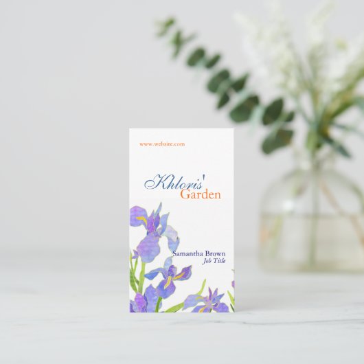  Iris professionele bloemist Visitekaartje (Staand voorkant)