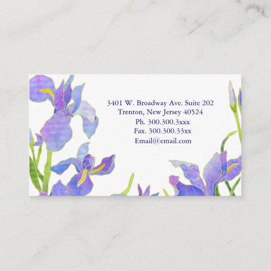  Iris professionele bloemist Visitekaartje (Achterkant)
