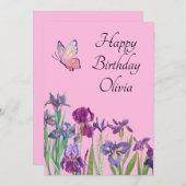 Iris Pumila naam verjaardagskaart Feestdagenkaart (Voorkant / Achterkant)