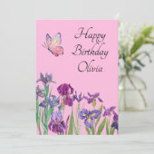 Iris Pumila naam verjaardagskaart Feestdagenkaart (Staand voorkant)