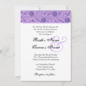 Iris Purple Flowers Wedding Damask Kaart (Voorkant)