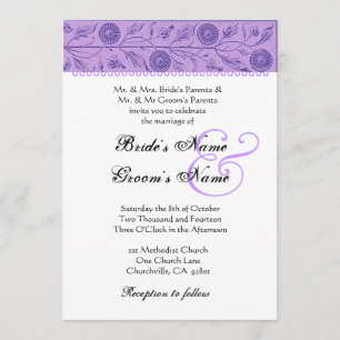 Iris Purple Flowers Wedding Damask Kaart