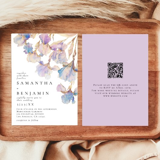 Iris QR Code Wedding Kaart