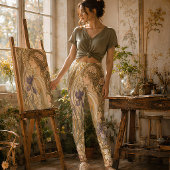 Iris Queen Art Nouveau Bloem Leggings