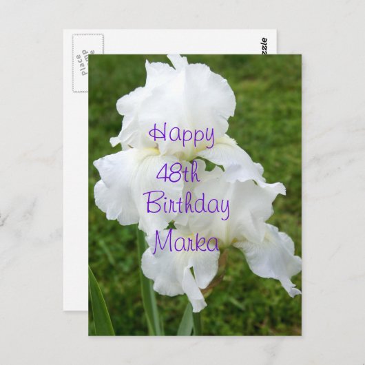 Iris Rebloomer Bloem Verjaardagskaart- aanpassen Briefkaart (Voorkant / Achterkant)