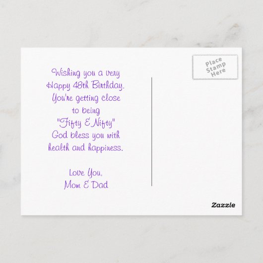 Iris Rebloomer Bloem Verjaardagskaart- aanpassen Briefkaart (Achterkant)