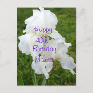 Iris Rebloomer Flower Birthday-kaart - pas aan Briefkaart