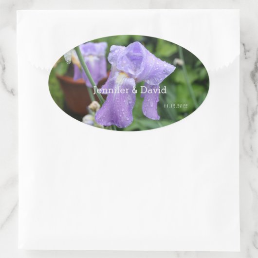 Iris. Rechthoekige Sticker (Tas)
