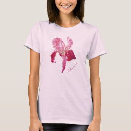 Iris robijnrood print op roze top