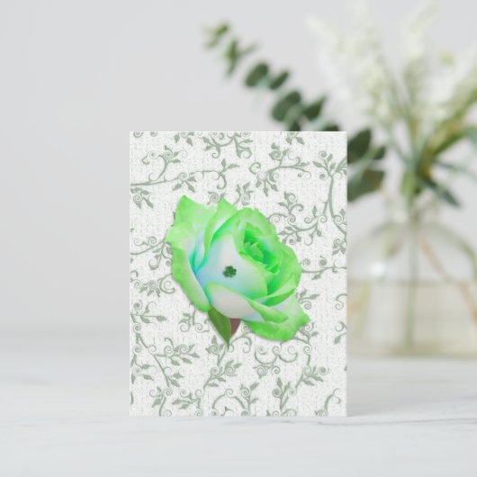 Iris Roos en Shamrock! Briefkaart (Staand voorkant)