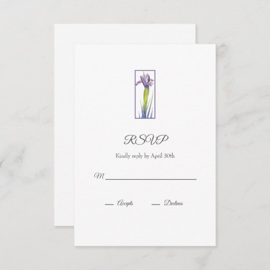 Iris RSVP Kaartje (Voorkant / Achterkant)