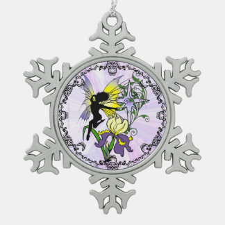Iris Schaduwfee Tin Sneeuwvlok Ornament