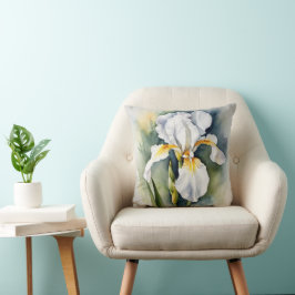 Iris Schwertlilie weiß - Aquarell-Design | Kussen