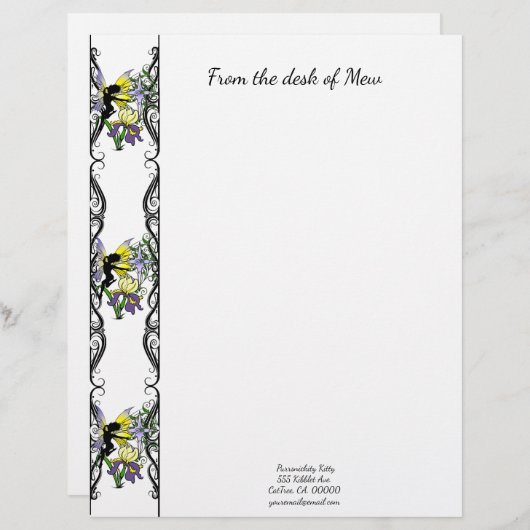 Iris Shadow Fairy Briefhoofd (Voorkant / Achterkant)