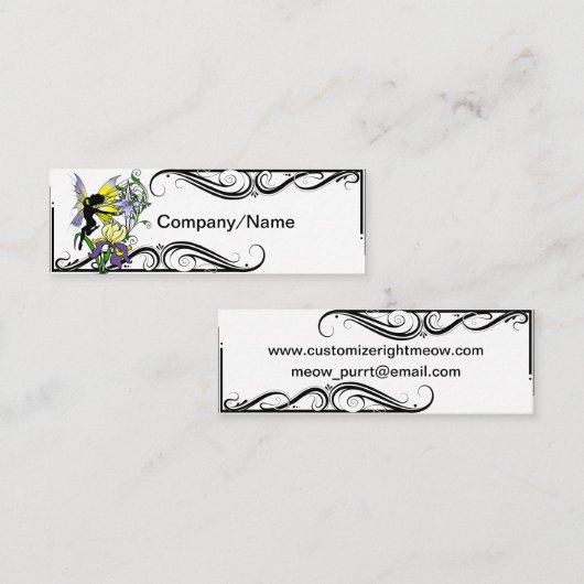 Iris Shadow Fairy Mini Visitekaartje (Voorkant / Achterkant)