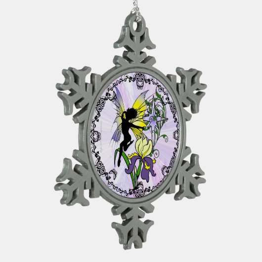 Iris Shadow Fairy Tin Sneeuwvlok Ornament (Links)