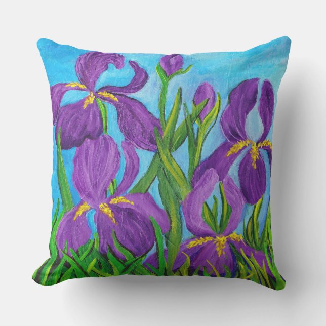 Iris-Sierkussen buitenshuis Buitenkussen (Voorkant)