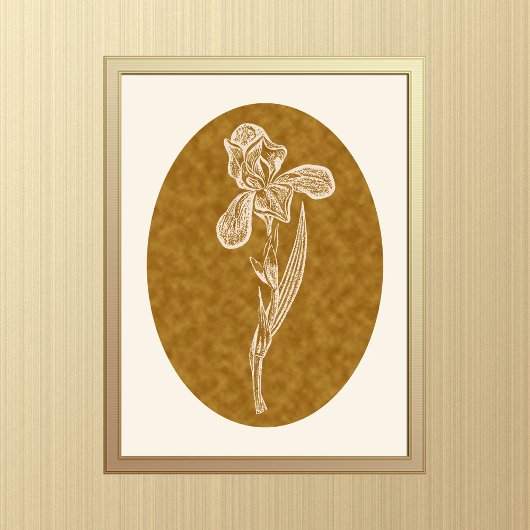 Iris Silhouette Cream on Tortoiseshel Brown Poster