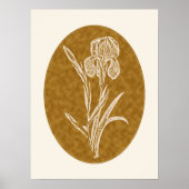 Iris Silhouette over gestructureerde bruine achter Poster (Voorkant)