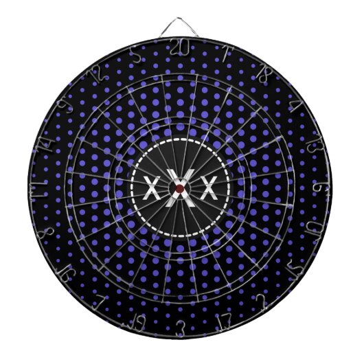 Iris Techno Stippen Modern Monogram Dartbord (Voorkant)