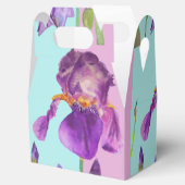 Iris Trouwtaart Favor Doos Paars Aqua Bloemen Bedankdoosjes (Geopend)