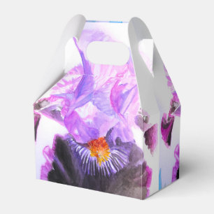 Iris Trouwtaart Favor Doos Paarse Lilac Bloemen Bedankdoosjes